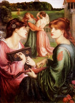  set Oil Painting - The Bower Meadow Pre Raphaelite Brotherhood Dante Gabriel Rossetti